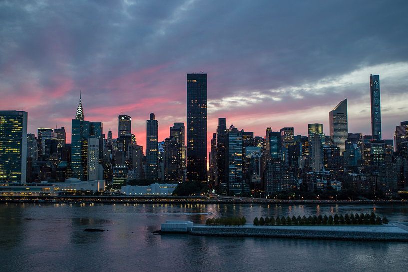 View at Manhattan from Long Island City during sunset, New York City, United States of America by WorldWidePhotoWeb