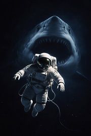 Astronaut and the Giant Cosmic Space Shark by Dodik Hariyono