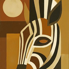 Afrikanisches Zebra abstrakt Kubismus Minimalismus stehend von TheXclusive Art