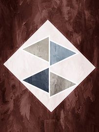 Moderne Geometrische Abstrakte Kunst In Erdtönen von Online Arts