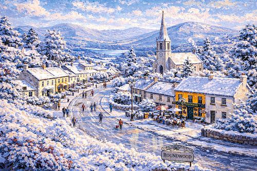 Rondhout in Ierland, een impressionistisch schilderij.