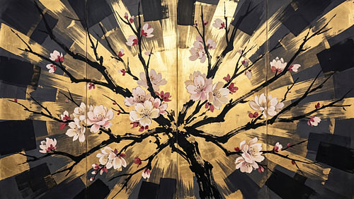 Sakura Sunburst Gouden Straling