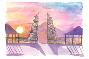 Unglaublich Bali Tor des Himmels Lempuyang Tempel bei Sonnenuntergang