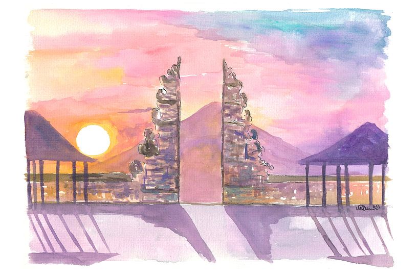 Incredible Bali Gate of Heaven Lempuyang Temple at Sunset by Markus Bleichner