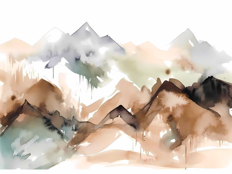 watercolor mountains by haroulita