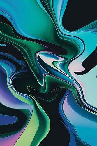 Kleurrijke abstracte kunst met vloeiende vormen