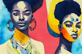 Gemälde von Afrikanischen bunten Frauen