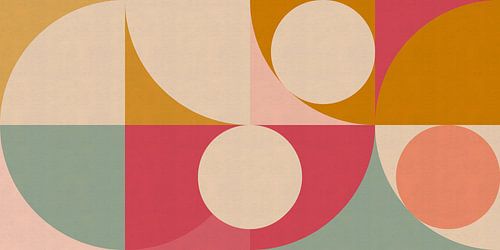 Grafische Retro Print in Warme Tinten