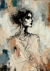 Expressive portrait painting in nature