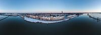 Zutphen skyline winter landscape seen from the air