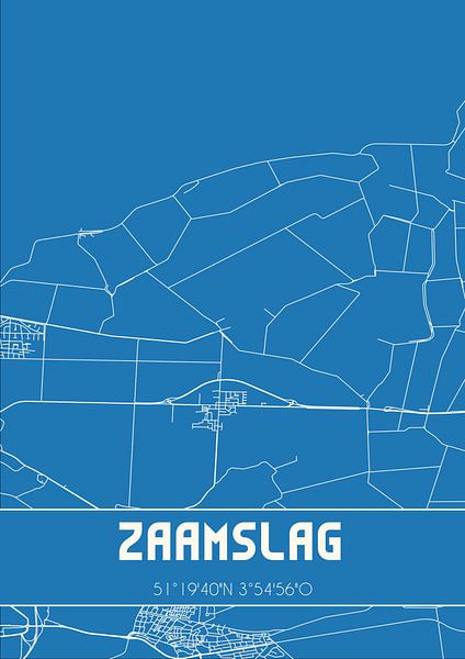 Blueprint | Map | Zaamslag (Zeeland) by Prints of Place