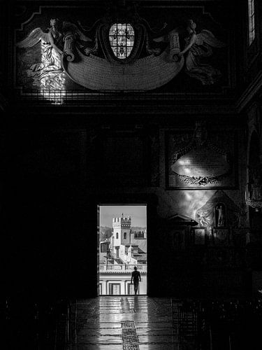 Silhouet Fotografie Man Aracoeli Kerk in Rome Italië