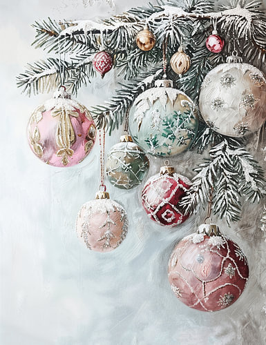 Shiny baubles on branches