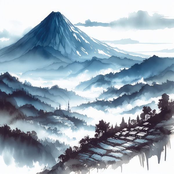 Village on the hill by Subkhan Khamidi