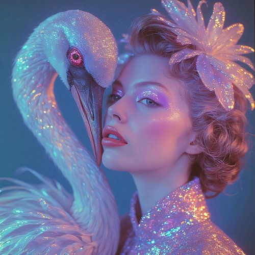 Roze fluisteringen van veren en licht