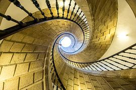 The spiral staircase in the Museo do Pobo Galego by Peter Haastrecht, van