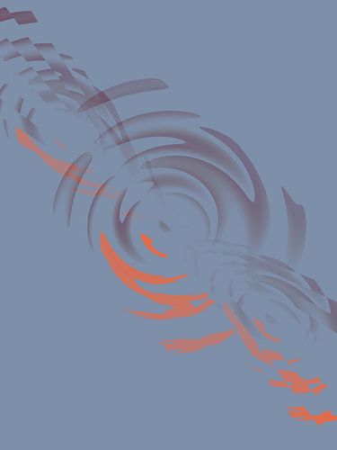 Motif rond abstrait et dynamique en bleu