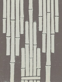 Vintage-Druck aus Japan: Minimalistisches Bambusmuster in hellem Taupe