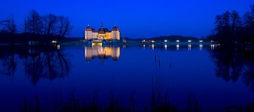 Kasteel Moritzburg bij nacht - Panorama