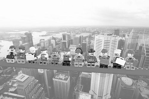 Lunch atop a skyscraper Lego edition - Sydney