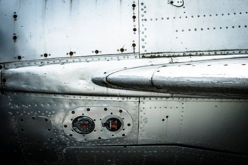 Ancien avion vintage proche des rivets