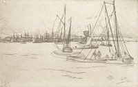 James McNeill Whistler, Amsterdam van het Tolhuis - 1870 van Atelier Liesjes thumbnail