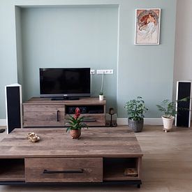 Klantfoto: De muziek - Alphonse Mucha, op canvas