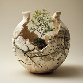 Mini tree in an off-white pot by TheXclusive Art