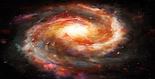 Whirlpool Galaxy Painting Panorama