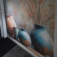Klantfoto: Modern Stilleven 8895 van Kunst Kriebels, als behang