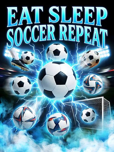 MANGER DORMIR FOOTBALL RÉPÉTER Poster