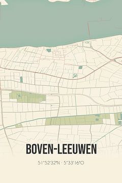 Vintage landkaart van Boven-Leeuwen (Gelderland) van Rezona