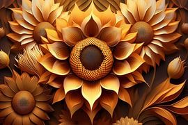 Sunflowers graphic AI by Jörg B. Schubert
