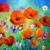 Bloemenschilderij met klaprozen van Marion Tenbergen