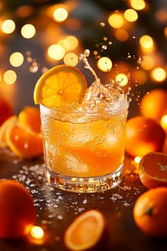 Sprankelende cocktail met sinaasappelschil van Poster Art Shop