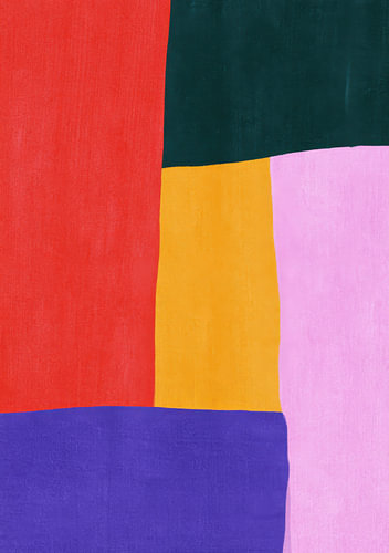 Colour Harmonies – Abstract Art in Red, Pink and Blue