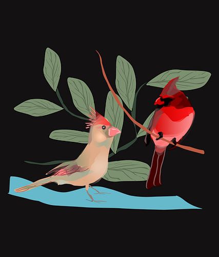 Fantasie Vogel Landschap Mid Eeuw Moderne Stijl