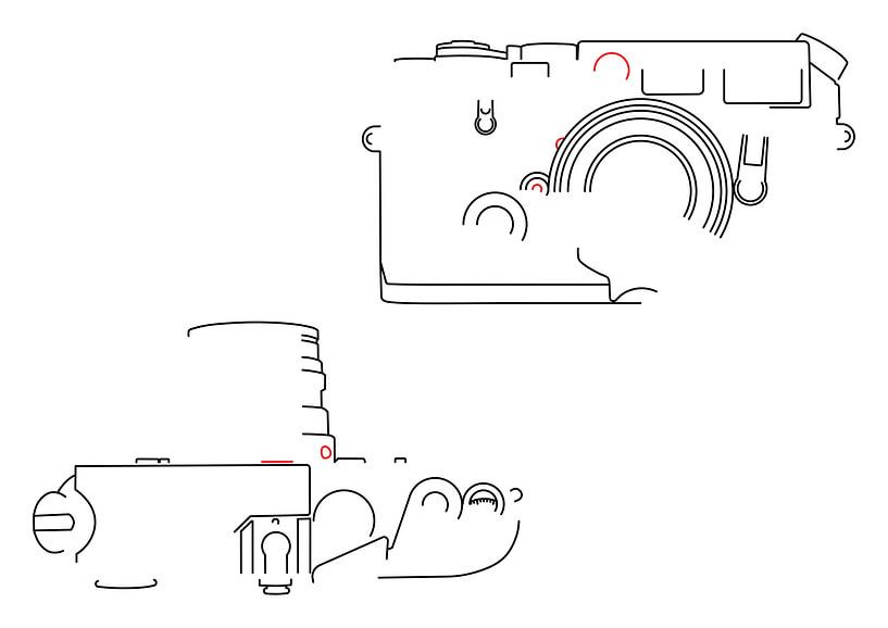 Analoge Camera Silhouet (Leica M6-style) van Drawn by Johan