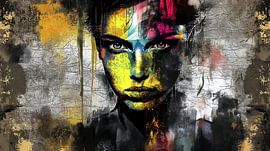 Abstract portret van een sterke vrouw van Frank Heinz