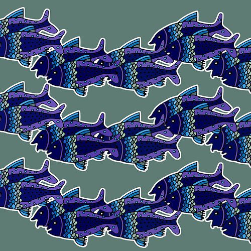 VISSEN zwemmend in rithmisch patroon