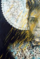 Portrait of a Zeeland girl in the golden rays of the sun