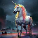 Unicorn in the Night by Blikvanger Schilderijen thumbnail