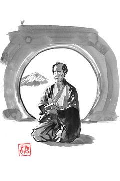 samurai reading sur Péchane Sumie