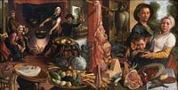 De dikke keuken. Een Allegorie, Pieter Aertsen... van Meesterlijcke Meesters thumbnail