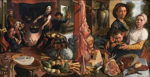 De dikke keuken. Een Allegorie, Pieter Aertsen...