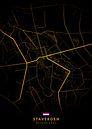 Staverden Stadsplattegrond Modern Zwart Goud van Kenda Maruyama thumbnail