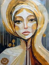 Portrait moderne d'une femme. Femmes du monde : l'or