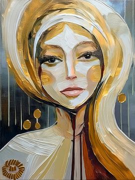 Modern Portrait of a Woman. World Women: Gold