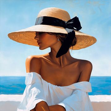 Zomerse elegantie aan zee van Poster Art Shop