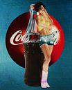 Pin Up Girl avec Coca Cola Draw Art Peintures des années 1960 par Jan Keteleer Aperçu